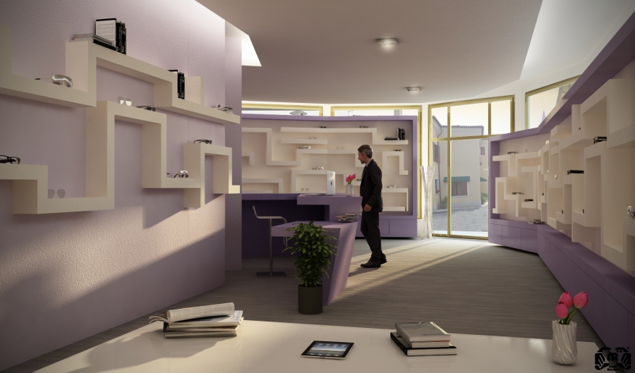 Render negozio di ottica